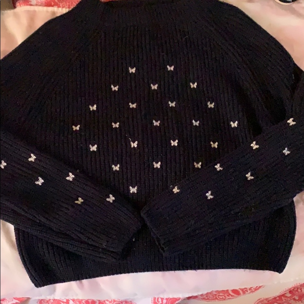 Navy butterfly Sweatshirt